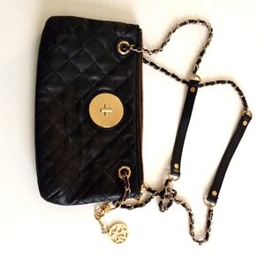 DKNY Black Quilted Leather Shoulder or Crossbody Bag Purse